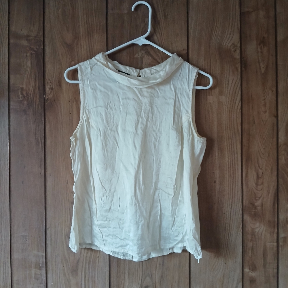 100% Silk Vintage y2k Cowl Neck Tank Top Womens Size Small
